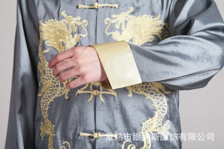 Embroidered jin shuang long Turn Sleeve Chinese Costume MEN'S Long-sleeved Coat 2283-4 Spring Autumn Winter Men'S Wear Casual St
