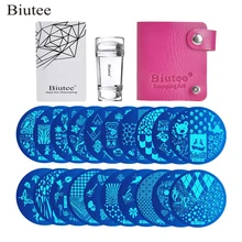 Biutee 30 шт./компл. штамповочные пластины для ногтей Набор геометрических цветов мультишаблон ногтей листы со штампами искусство украшения дл...(China)