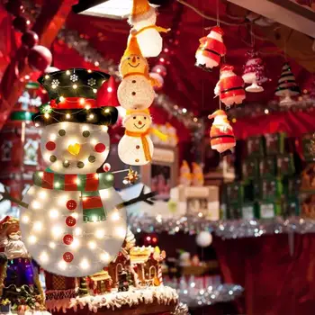 

Children DIY Felt Christmas Tree Snowman Decoration with 5M 50LED String Light New Year Toys Christmas Gifts for Kids
