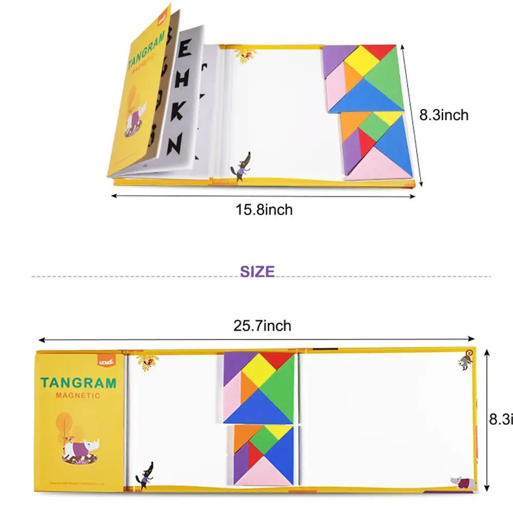 Пазл с волшебным узором Tangram для путешествий, белая доска для рисования, игры на стволе, головоломки, игрушки для детей и взрослых