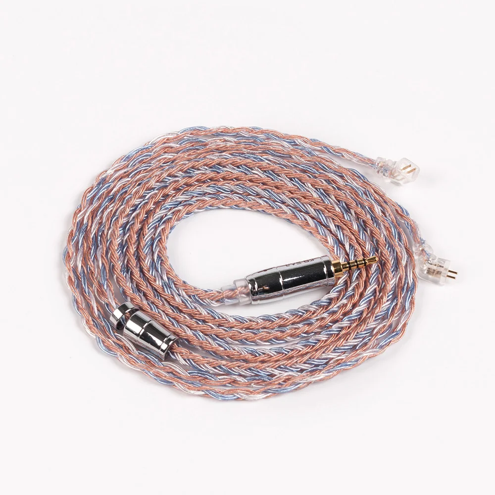 AK KBEAR 16 Core Upgraded Silver Plated Copper Cable 2.5/3.5/4.4MM With MMCX/2pin/QDC TFZ Connector For KZ ZS10 ZSN Pro AS16 ZSX - Цвет: TFZ 2.5