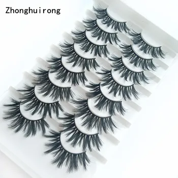 

8 pairs of mink eyelashes sexy false eyelashes 5D soft natural eyelashes professional eyelash extension makeup extension tool