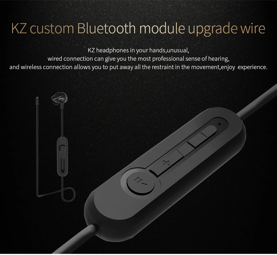 KZ Bluetooth кабель 4,1 Беспроводной Расширенный модуль обновления 85 см кабель для наушники KZ ZST/ZSR/ZS7/ES3/ES4/ZS10/AS10/BA10/ED16