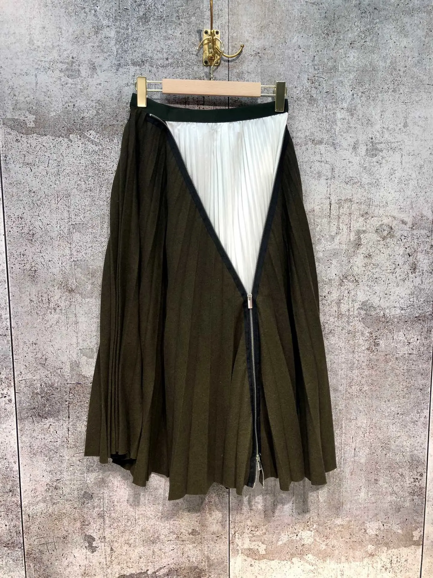 Новая Женская мода Сексуальная шерстяная плиссированная на молнии контрастная цветная юбка с изображениями мозаики 1113