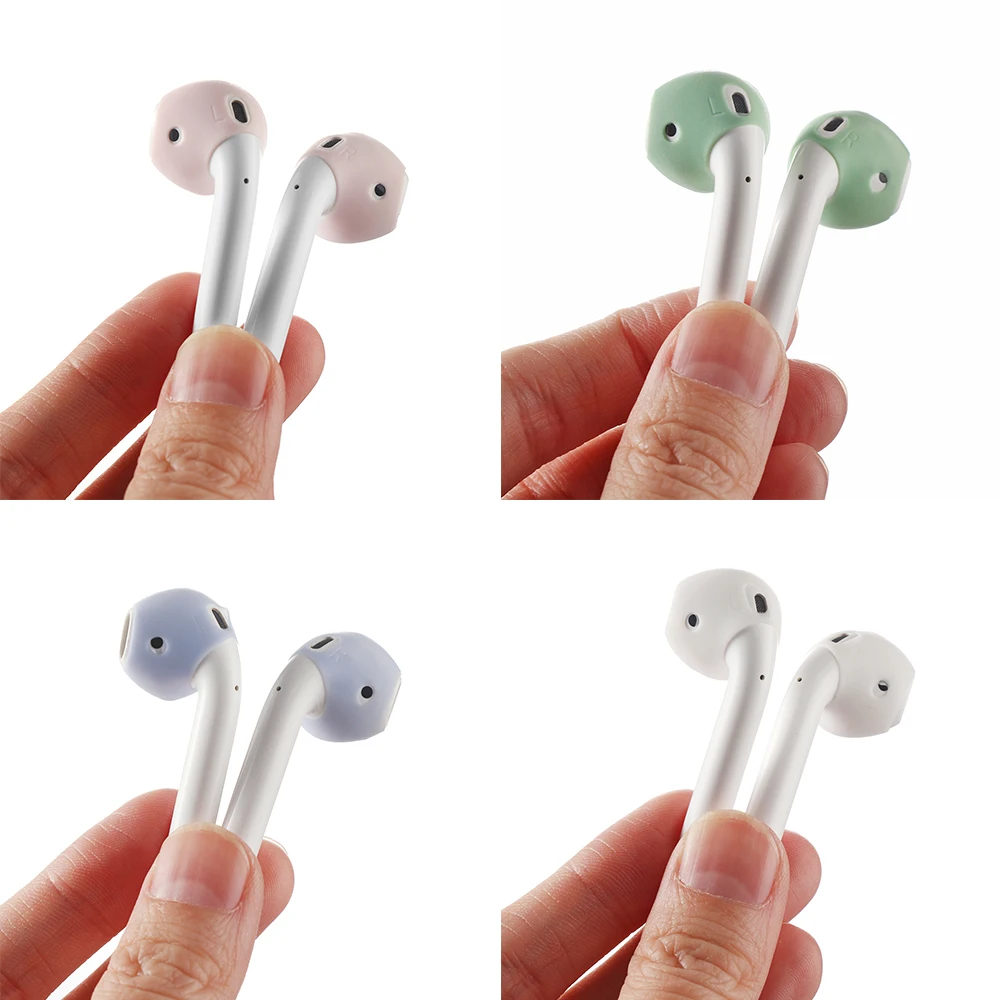 2 пары силиконовых амбушюр для Airpods защитный чехол Супер тонкий Apple Bluetooth беспроводные наушники Air pods Eartips Headph