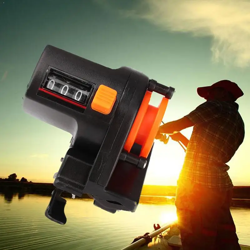 

High precision 0-999m fishing line counter reel strong finder counter meter display abs digital plastic gauge fishing depth B2F8
