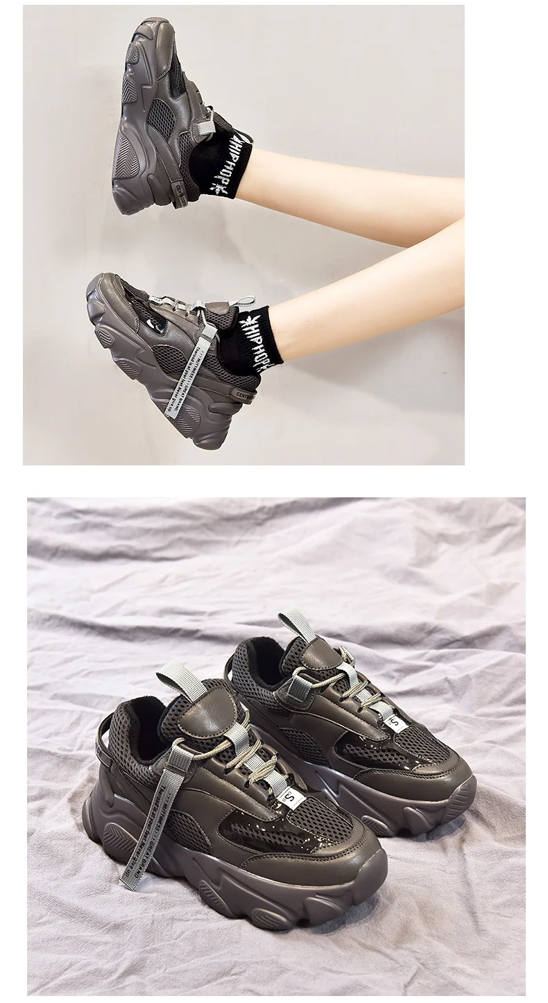 TKN/Женская обувь на платформе; коллекция года; Повседневная обувь из сетчатого материала; женская обувь для папы; дышащие повседневные женские кроссовки на толстой подошве с перекрестной шнуровкой; 1996