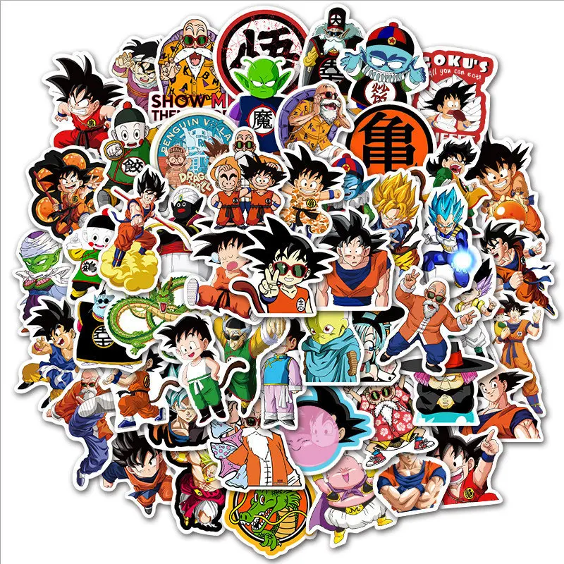 50 Uds 100 Uds Dragón-Bola-Z Japón Anime pegatinas vinilo resistentes al agua los niños adultos equipaje Laptop bicicleta Skateboard Grafiti de manualidades de La etiqueta engomada