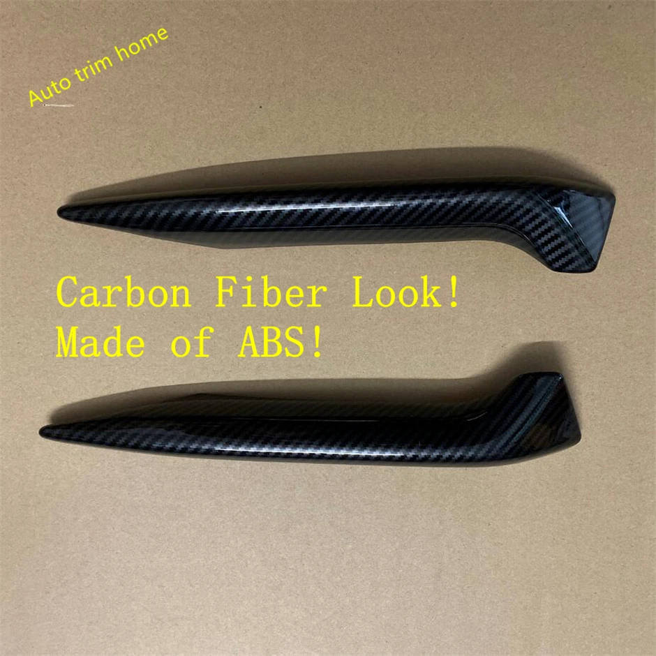 Carbon Fiber Look Передняя противотуманная фара Lapetus, противотуманная фара, лампа для век, крышка для бровей, подходит для Nissan Qashqai J11 ABS хром/углеродное волокно - Цвет: Carbon Fiber Look
