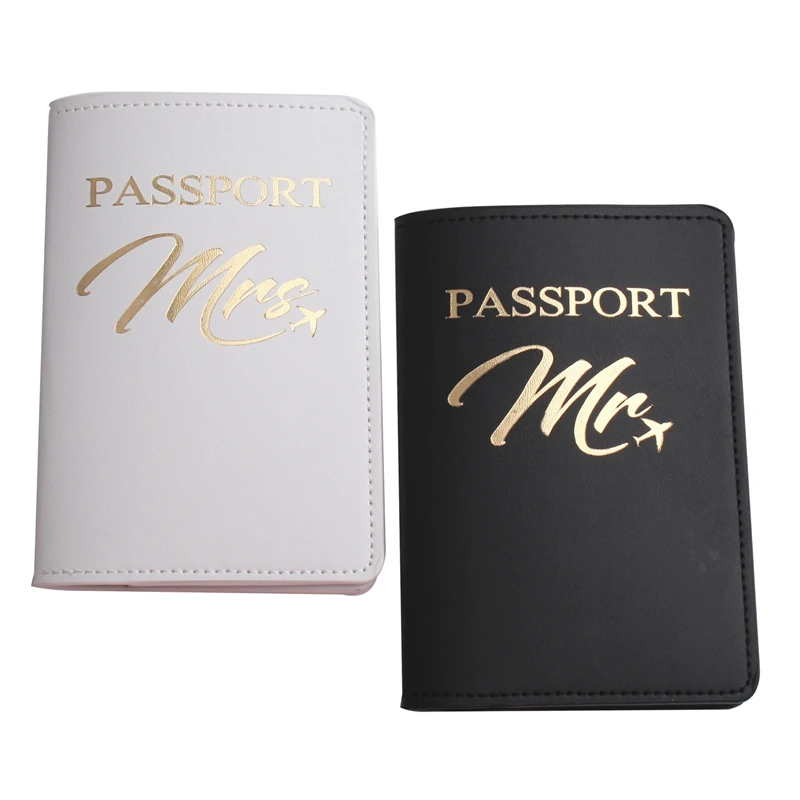 Solid MR MRS Passport Cover Luggage Tag Couple wedding Passport Cover Case set Letter Travel Holder CH26LT45 leather wallet wallet card holder card holder credit card holder credit card wallet business card holder passport holder
