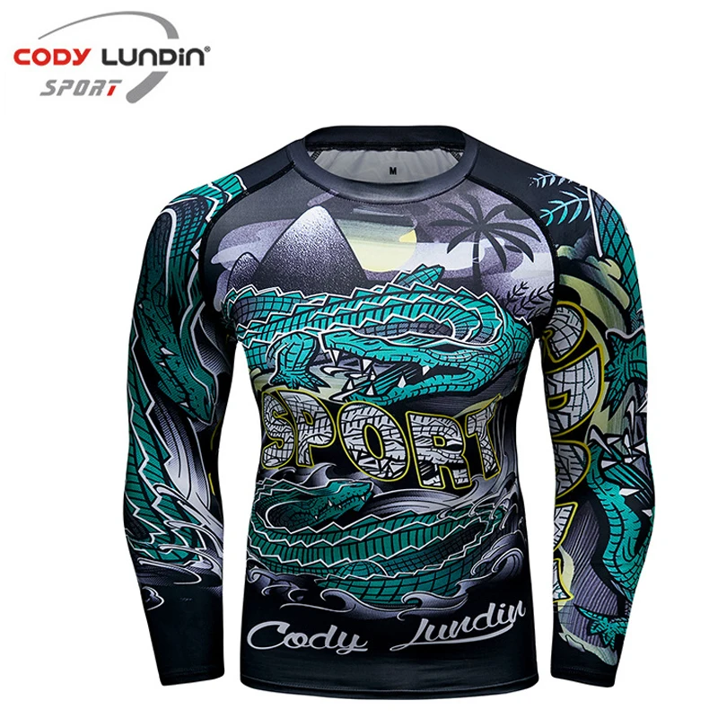 MMA футболки мужские колготки Рашгард Jiu jusit футболка Bjj Gi Rash guard дышащая Спортивная одежда для спортзала Muay Thai боксерские майки MMA - Цвет: F