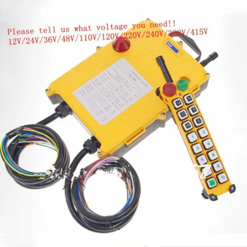 

16 Channels 1 Speed 1 Transmitters Hoist Crane Truck Radio Remote Control System with E-Stop Tell us the voltage you need