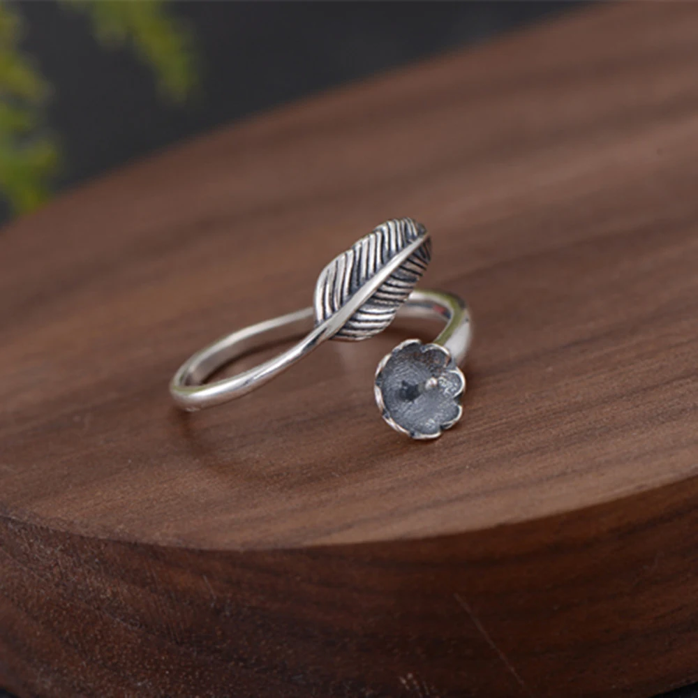 

Joanlyn Adjustable Ring Blank for 6-10mm Round Beads/Pearls Thai Sterling Silver Ring Setting Ring Base with a Pin R937B