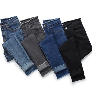 

Vintage ladies boyfriend jeans for women mom high waisted jeans blue casual pencil trousers korean streetwear denim pants K6