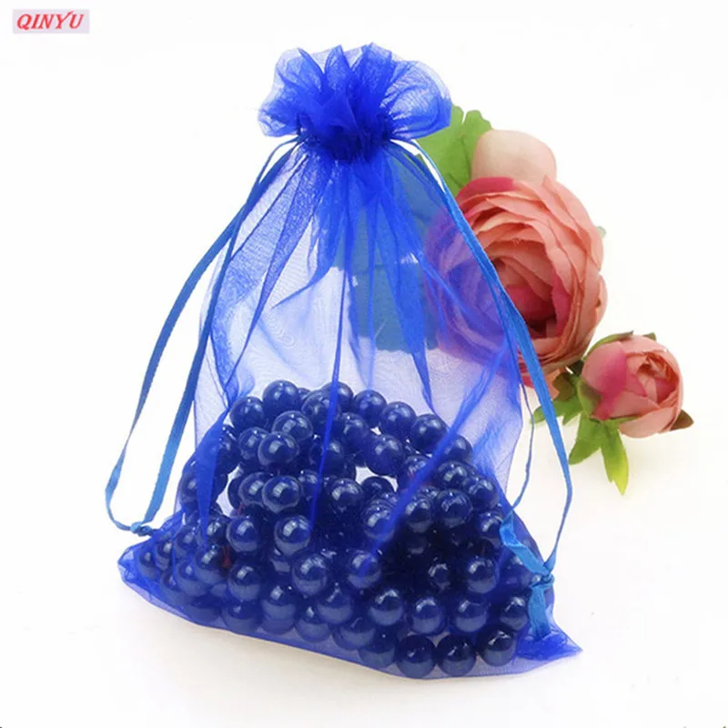 50Pcs Organza Gift Bags Sheer Gauze Element Bag Jewelry Packing Drawable Wedding Decor 5Z | Дом и сад
