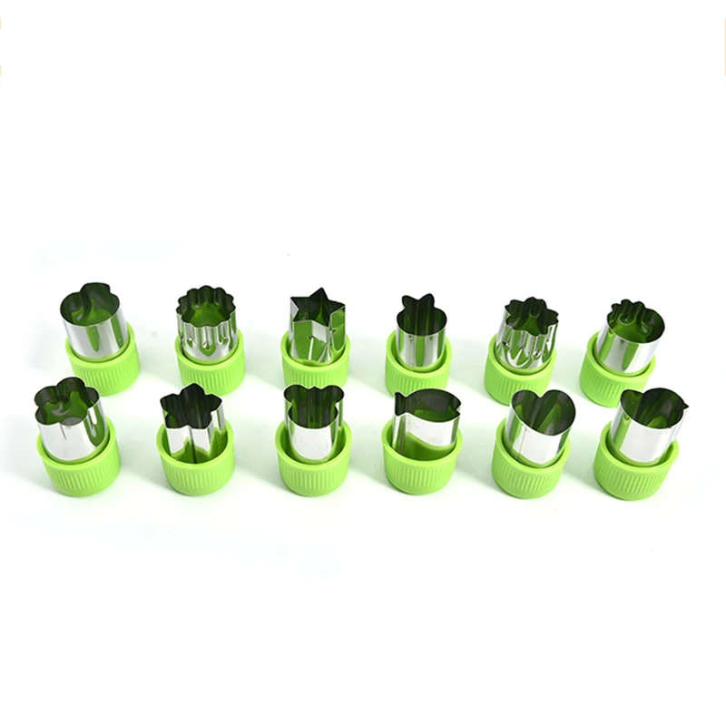 

12 Pcs Vegetable Shape Cutter Set Flower Star Mold for Cookies Fruit Kids Baking Kitchen Accessories for Convenience WWO