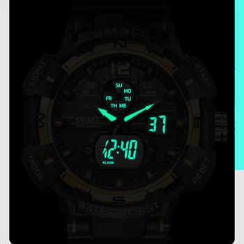 Luxury Brand Men's Watch Outdoor Sports Waterproof Watches Dual Display Quartz Rubber Digital Clock 6