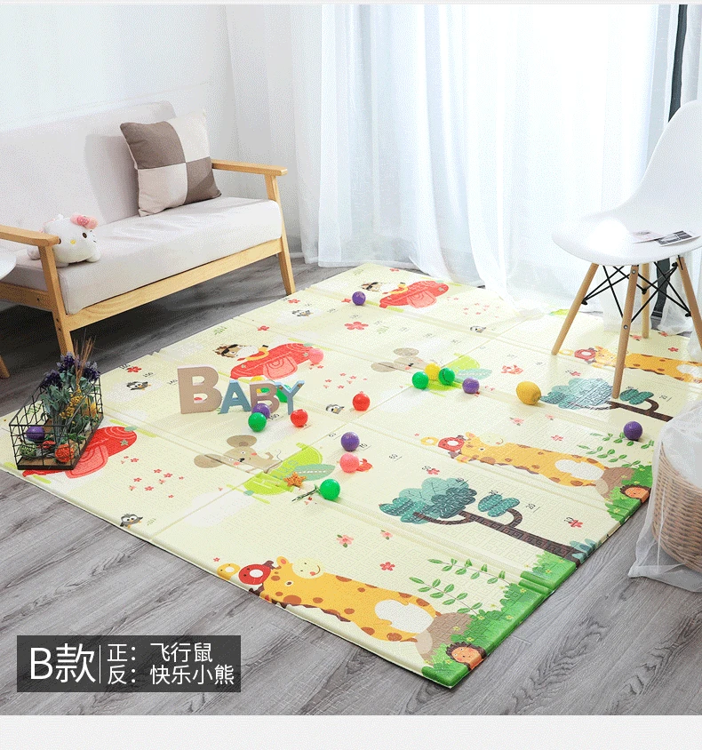 Baby Foldable Crawl Pad Infant Child Environmentally Friendly XPe Climbing Pad Game Blanket Living Room Foam Floor Pad