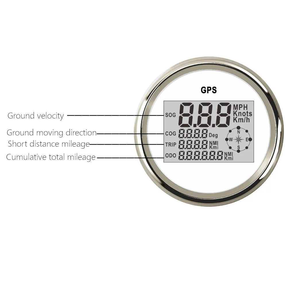 85 мм автомобиль Лодка цифровой gps Скорость ometer одометром 0~ 999 узлов миль в час) или км/ч Регулируемый gps Скорость Калибр 12 V/24 V с Подсветка для мотора