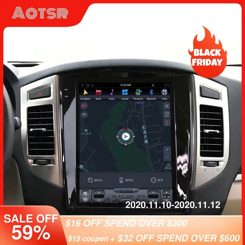 Автомобильный GPS навигатор Tesla style Android 9 0 для Mitsubishi Pajero V97 V93 Shogun Montero 2006 + головное