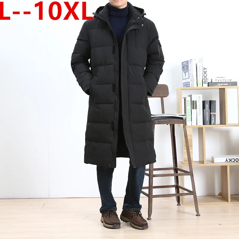 Большая 10XL 8XL 6XL зимняя куртка мужская брендовая одежда новая парка мужские толстые теплые длинные пальто Мужская куртка с капюшоном высокого качества черная