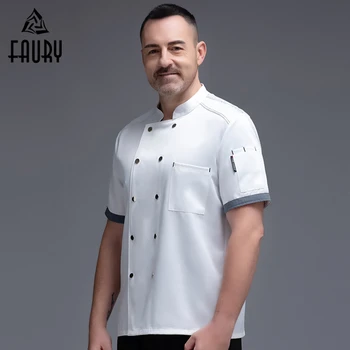 

Unisex Chef Clothes Kitchen Restaurant Uniforms Shirts Breathable Double Breasted Sushi Uniform Food Service Hptel Chef Jacket
