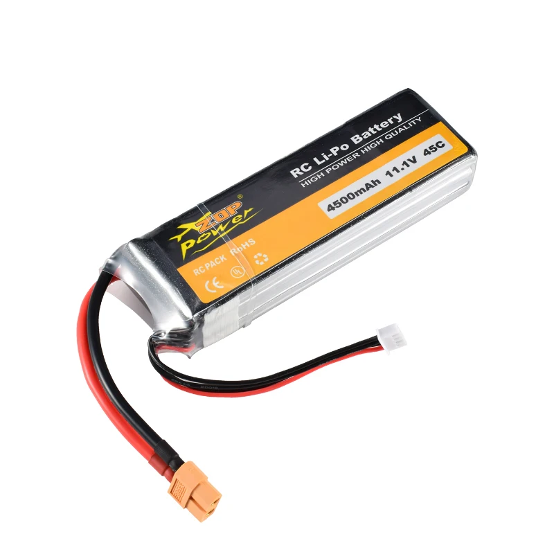 ZOP Power 11 1 В 45C 4500 мАч 3S Lipo батарея XT60 вилка перезаряжаемая для RC гоночного дрона