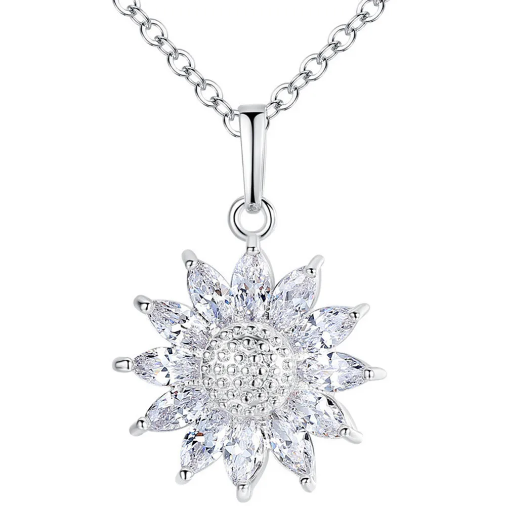 Bling AAA циркон бриллианты кулон ожерелья для женщин genstones розовое золото и белое серебро Мода чокер цепи ювелирные изделия bijoux подарок