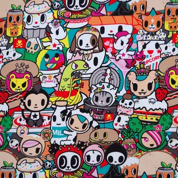 

1 yard printed Cotton Woven Fabric - Cartoon - Tokidaki buffet (width=140cm)