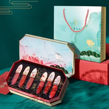 

Empress Lu Chinese-style Lipstick Set Blossoming of Maximo Oliveros Magic Lip Glaze Lip Gloss Dumb Fog Moisturizing True Red Rot