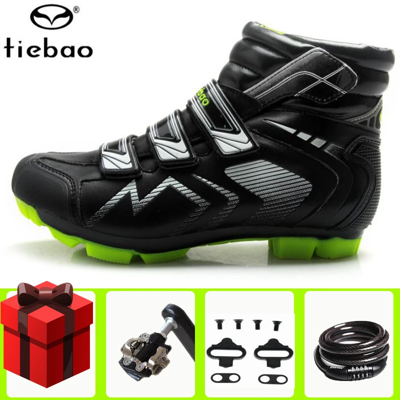 TIEBAO Winter Cycling Shoes men spd pedals sapatilha ciclismo mtb Women Men Racing Bicycle Bike Shoes Self-Locking breathable