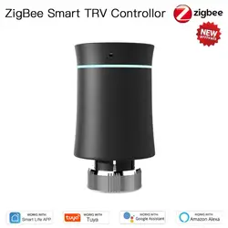 Aubess Tuya Smart ZigBee Radiator Actuator TRV Programmable Thermostatic Radiator Valve Temperature Controller Support Alexa