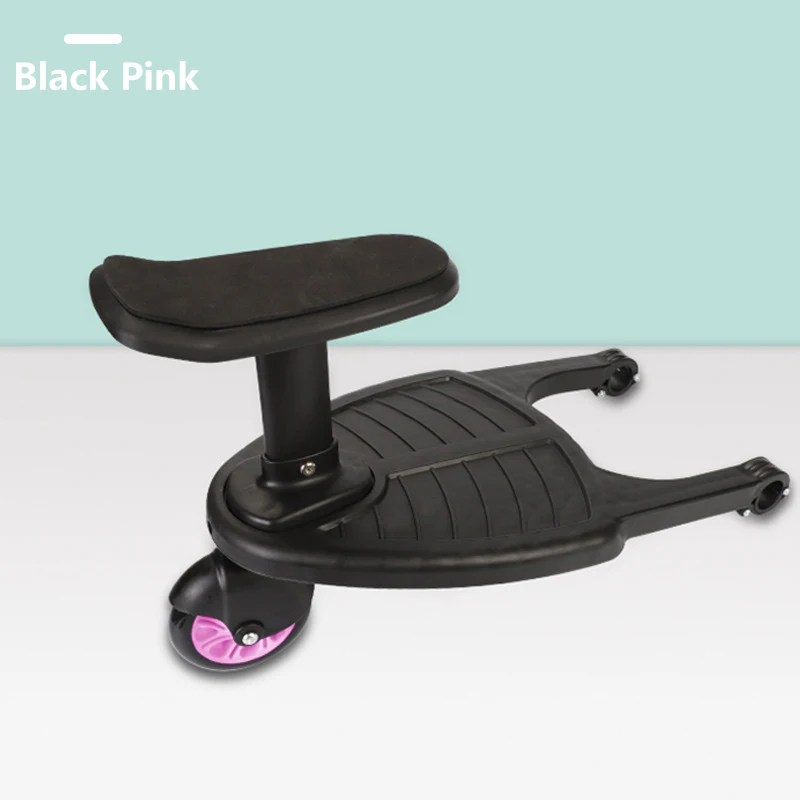 pink wheel Модная коляска вспомогательная педаль вторая детская артефакт близнецы детская коляска адаптер скутер хихикер дети на круглой подставке с Se - Цвет: pink wheel