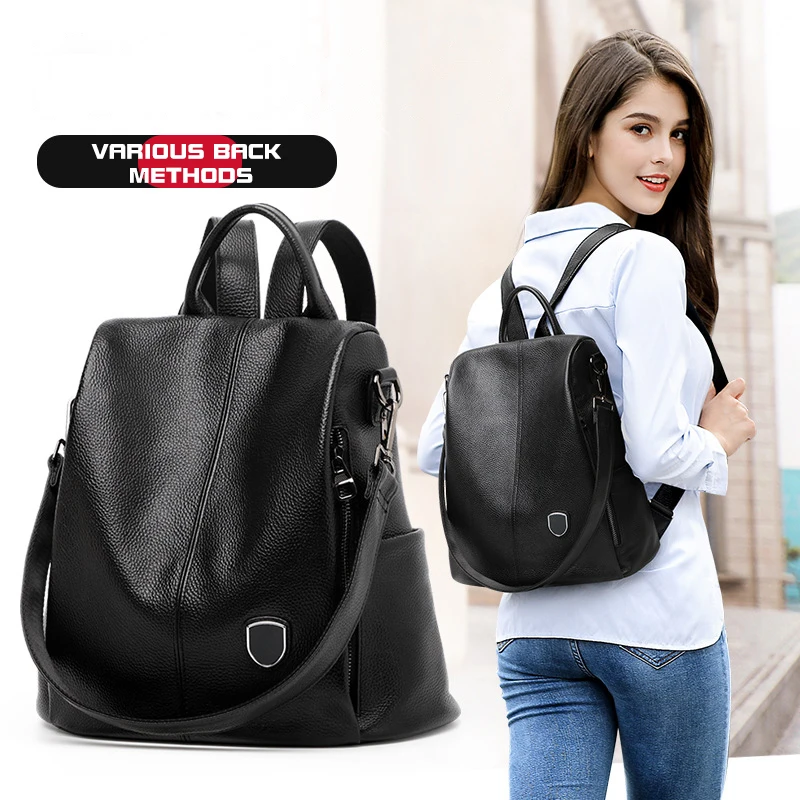 Женский кожаный рюкзак из воловьей кожи ранец натуральной Студенческая школьная