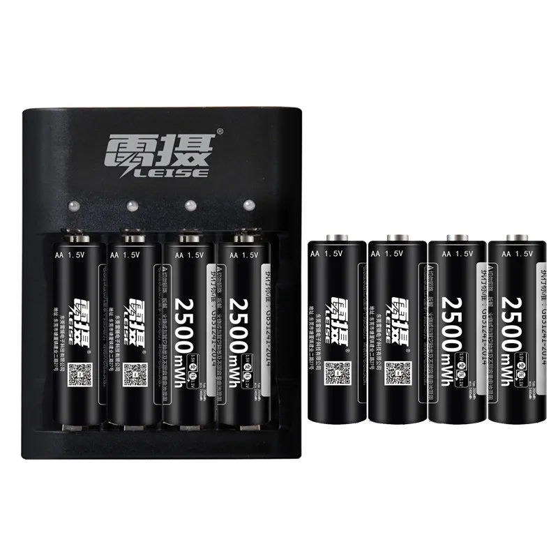8pcs with charger Leise 1,5 V mwh AA перезаряжаемый литий-полимерный аккумулятор 2a литиевые батареи с интеллектуальным зарядным устройством usb индикаторный светильник - Цвет: 8pcs with charger