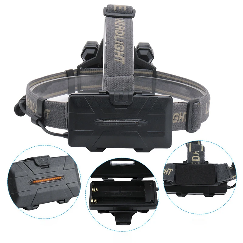 USB Перезаряжаемые головной светильник 80000lm налобный фонарь 2* T6+ 5* Q5+ 1* COB светодиодный налобный фонарь вспышка светильник фонарь головной светильник Фонари 18650 Батарея