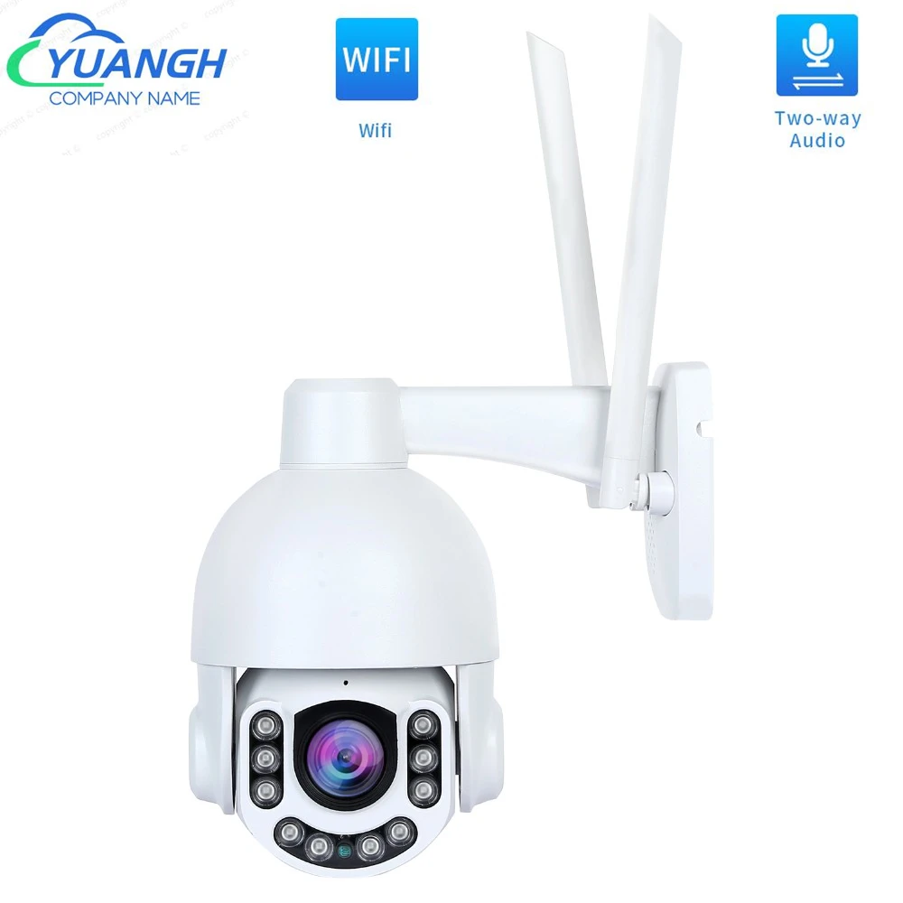 

5MP PTZ Wifi Camera H.265 CAMHI APP ONVIF Wireless/Wired IP Camera 4x Digital Zoom Two Ways Audio Security Surveillance Camera