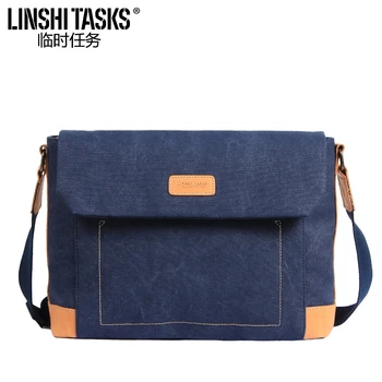 

New Style Casual Men's Bag Fashion Contrast Color Canvas Bag Men's Simple Korean-style Shoulder Bag Shoulder Bag