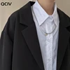 Men Solid Black Blazers Autumn Single Breasted Korean Chic Casual Oversize Mens Outwear Pockets Ins Simple Loose Chic 5