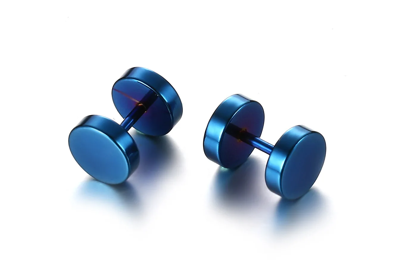 hiphop hip hop rock and roll cool barbell ear stud 5-color