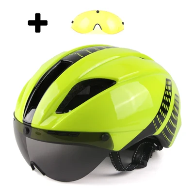 Aero helmet tt time-пробный гоночный дорожный велосипедный шлем для мужчин и женщин очки велосипедный шлем с объективом Casco Ciclismo велосипедный шлем - Цвет: color 8.1