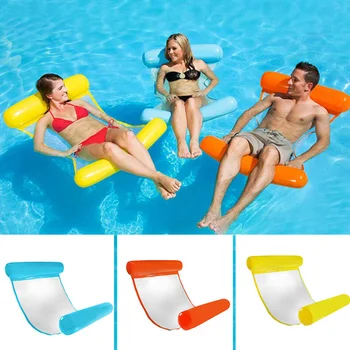 

Swimming Water Hammock Bed Inflatable Pool Float Chair 120cmx70cm Lounge Chair Float Beach Lounge Bed Kids Adults Relax 5 Colors
