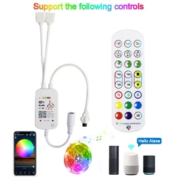 APP Mobile Phone RGB Controller Bluetooth LED Music Controller DC 5V 12V 24V Bluetooth Wifi Alexa Remote Dimmer For LED Strip