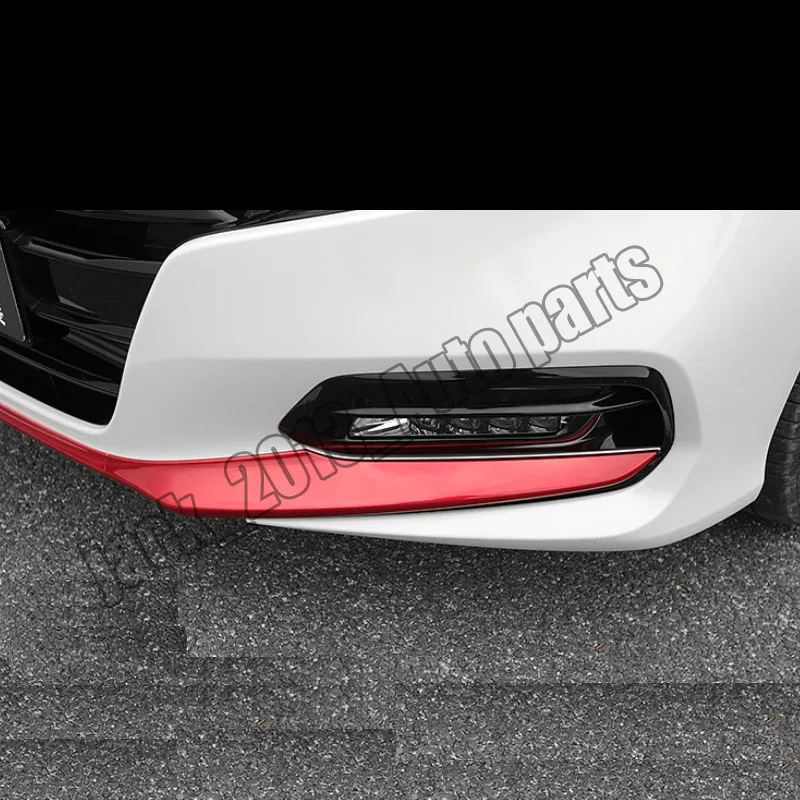 Модификация автомобиля автомобильные аксессуары ABS красный передний бампер для губ Защитная крышка Накладка 3 шт. для Honda Accord