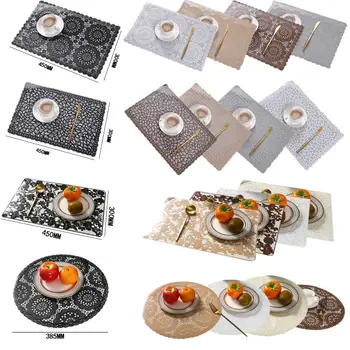 

Restaurant round environmental friendly PVC meal mat anti-hot double-layer table mat steak plate pad placemat for dining table