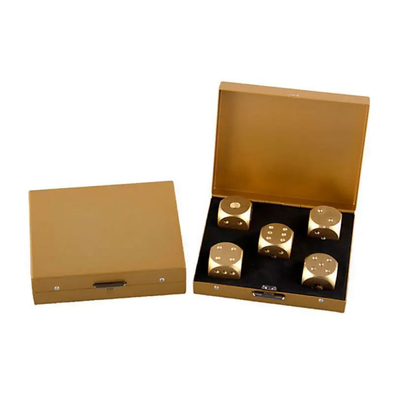 Aluminum Alloy Metal Dices Set Whisky Dice Stones Ice Cubes Bucket Reusable Keep Wine Chilling Poker Party Dice Accessories 5pcs ice cubes whiskey stones
