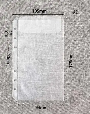 A6 6 отверстий свободные лист ПВХ сумка, блокнот планировщик коллекция Зиг сумка ручка хранения Cased сумка аксессуар - Цвет: A6  one pocket