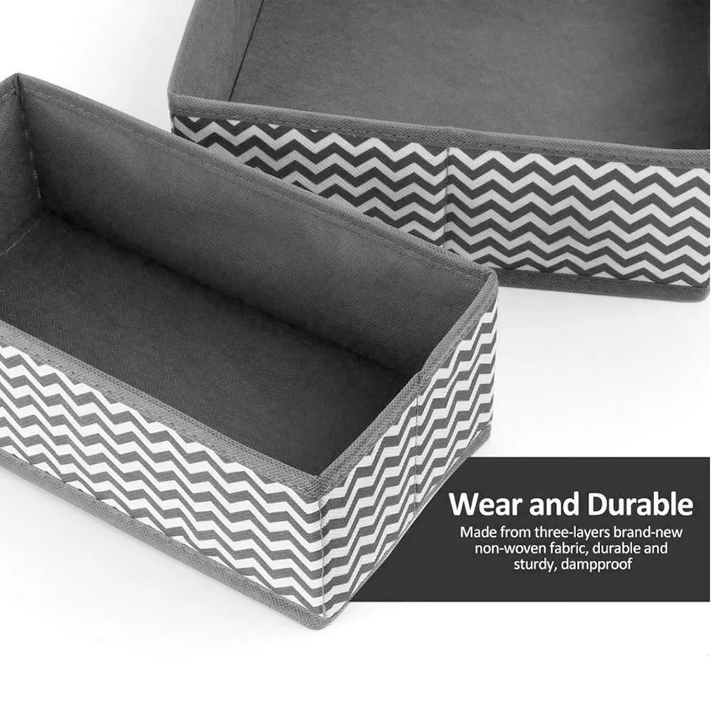 Home Classify Container Ties Foldable Wave Pattern Portable Non Woven Storage Case Set Wardrobe Socks Drawer Dividers Underwear