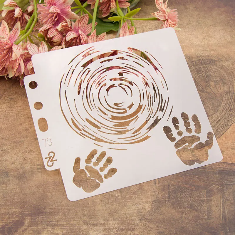 

13cm 5.1" Hand Circle Round DIY Layering Stencils Painting Scrapbook Coloring Embossing Album Decorative Card Template