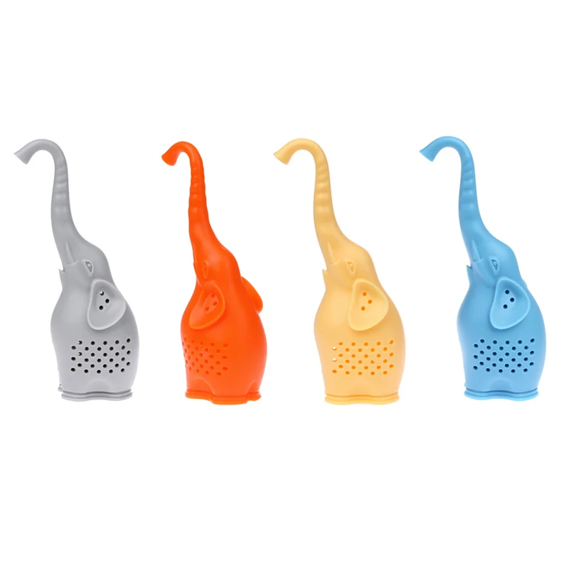 Силиконовый ситечко для чая Симпатичный слон чайные пакетики Многоразовый